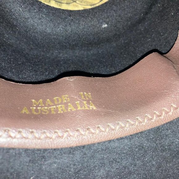 Akubra black "Snowy River" pure fur felt hat - size 58 - Picture 2 of 7
